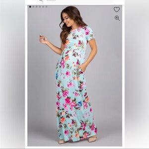 Pinkblush mint short sleeve maternity  dress